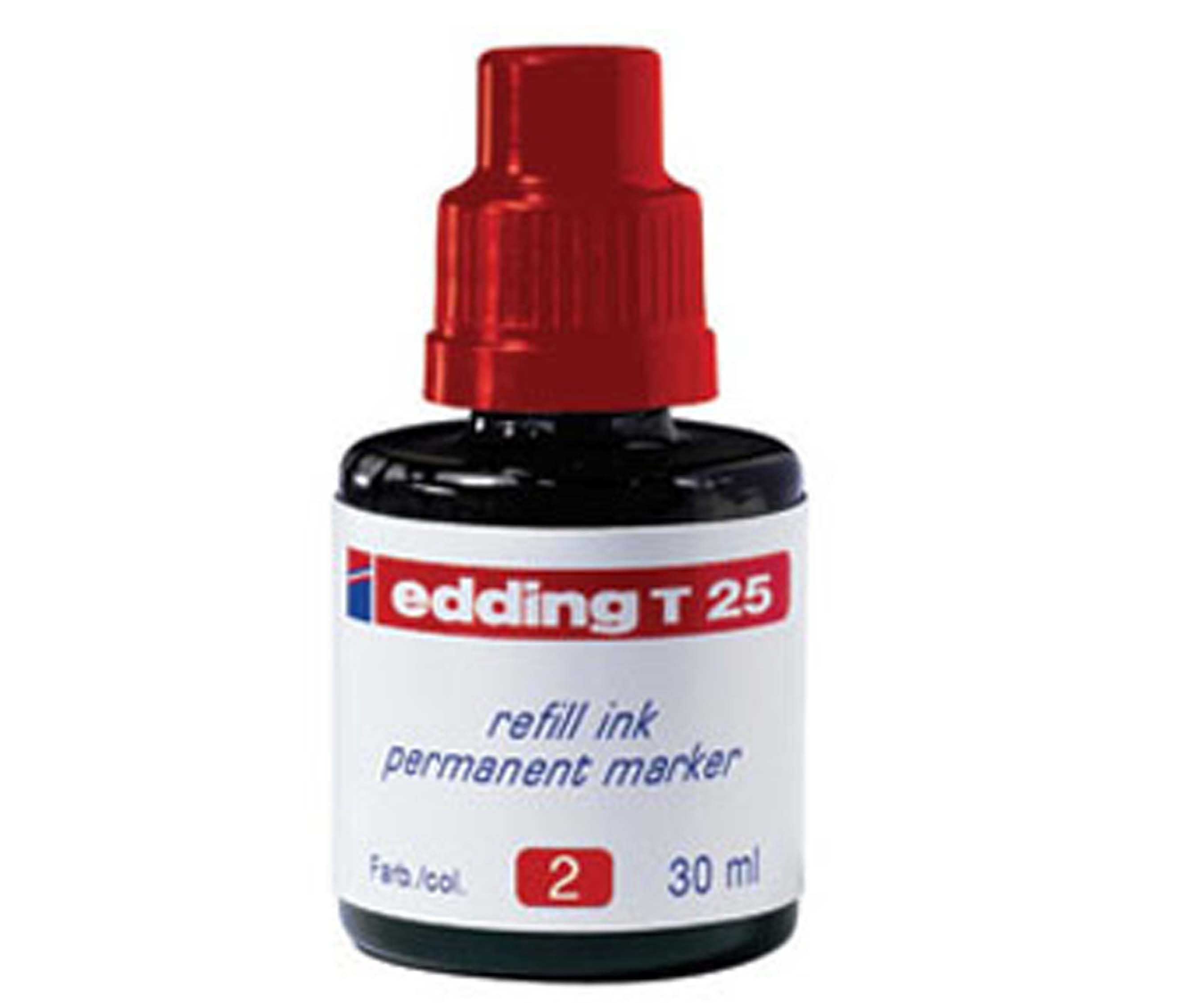 Чернило для заправки перманентных маркеров Т-25 30мл., красн. Edding - фото 1