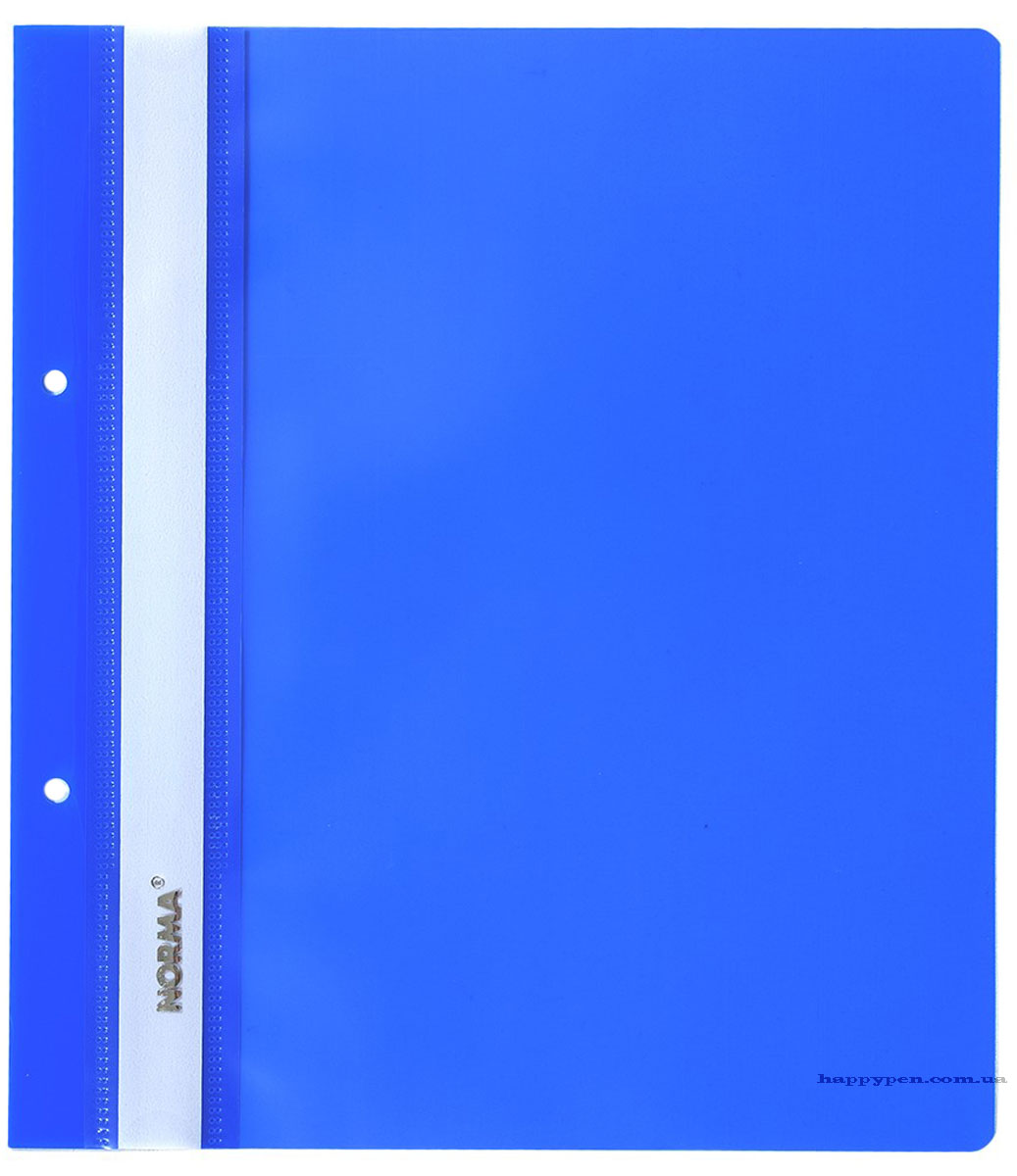 Скоросшиватель с прозрачным верхом В5, с перфорацией, син. NORMA - фото 1
