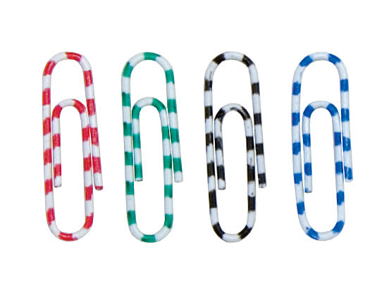 Скрепки 28мм., цветные 