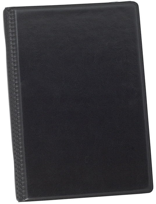 Візитниця на кільцях 120 візиток, вінілова обкладинка, чорн. BuroMax - фото 1