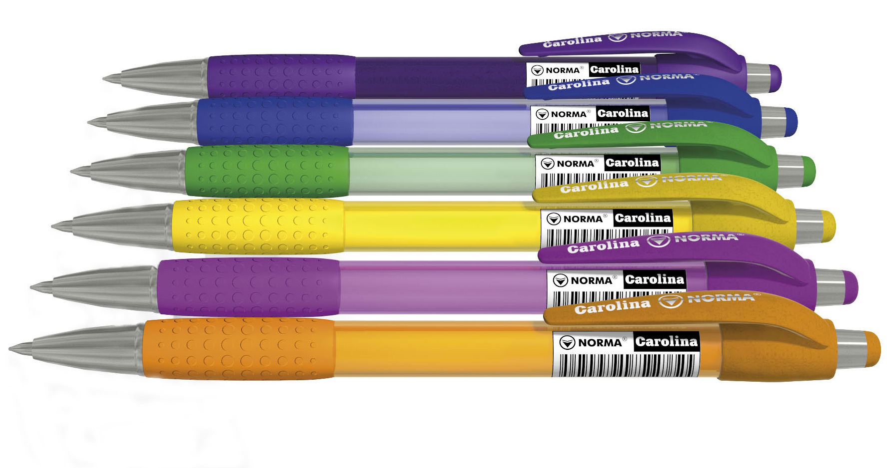 Ручка шариковая автоматическая Carolina, корпус ассорт., стержень син. NORMA - фото 2