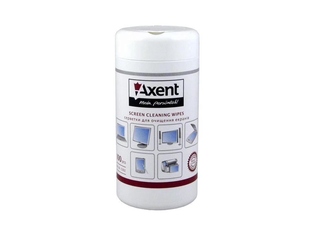 Серветки вологі для чищення моніторів TFT/PDA/LCD, бокс 100шт. (5302-A) Axent - фото 1