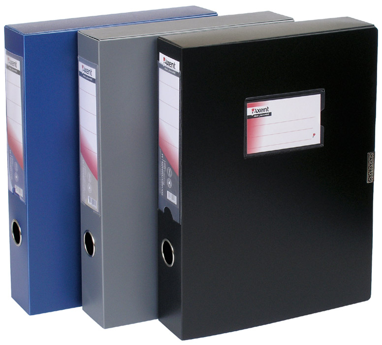 Папка-бокс на липучке А4, 60мм., черн. Axent - фото 1