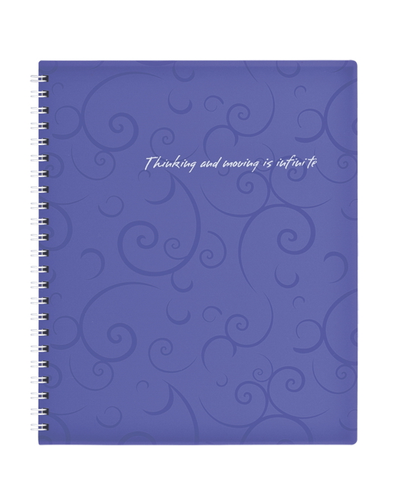 Зошит на спіралі В5, 80арк., клітинка, Barocco, пластикова обкладинка, фіолет. BuroMax - фото 1