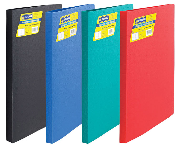 Папка з швидкозшивачем і бічним карманом, пластикова, 18мм., асорті BuroMax - фото 6