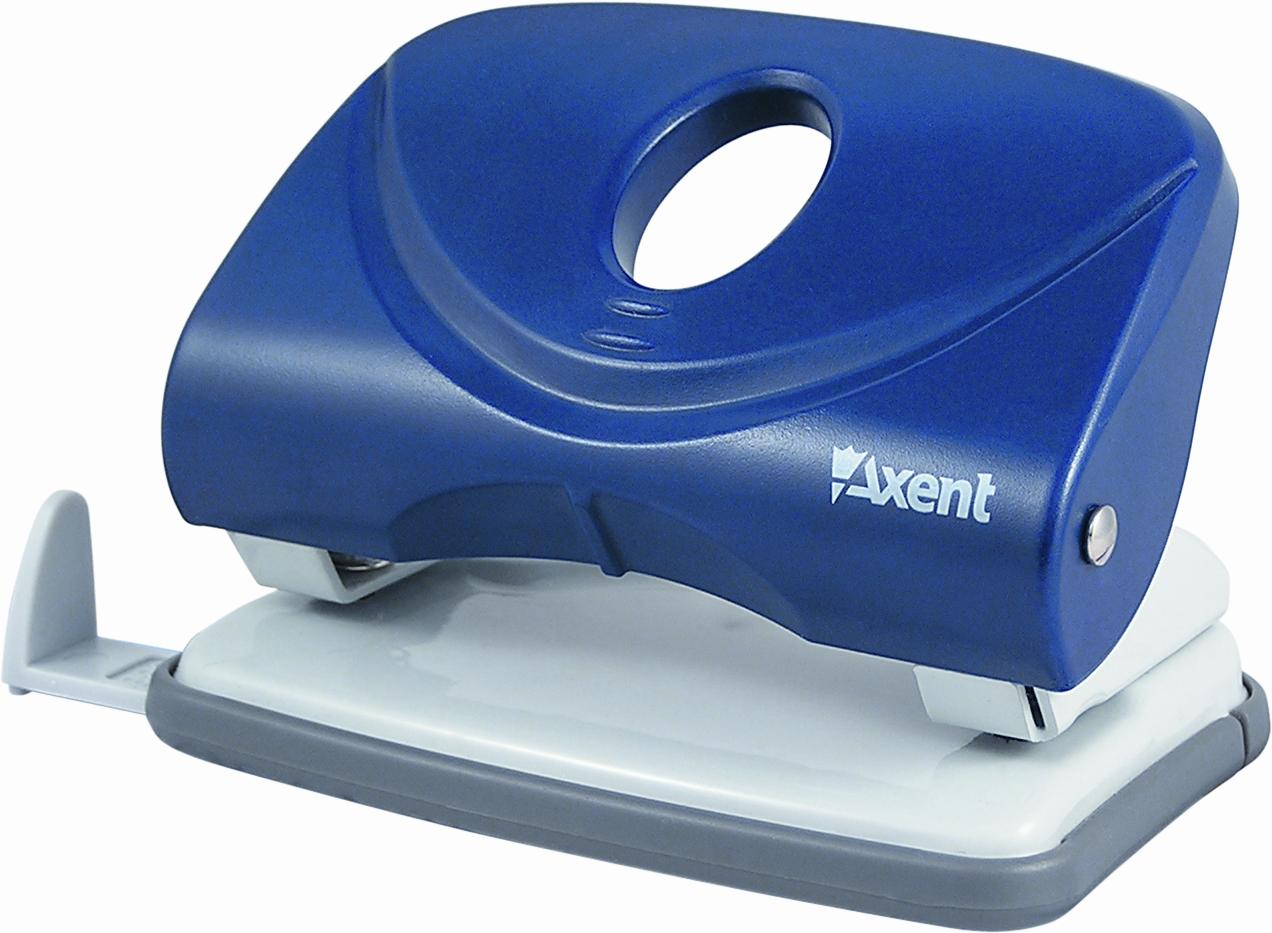 Діркопробивач на 2 отвори, до 20 аркушів Welle-2, пластиковий, син. Axent - фото 1