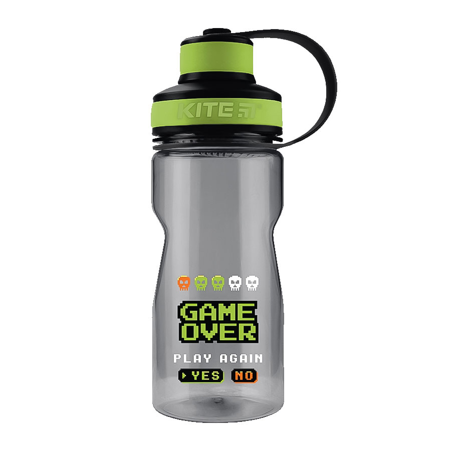 Бутылочка для воды Kite 500мл, Game over, серый Kite - фото 2