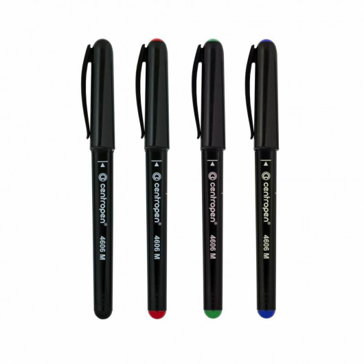 Маркер перманентний для CD/DVD CD-Pen Ergoline, круглий наконечник 1,0мм.(M), 4606, син. Centropen - фото 1