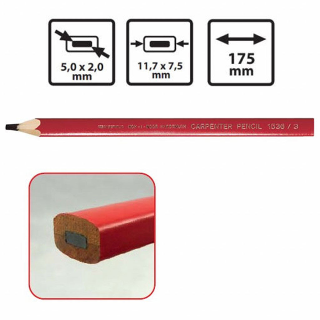 Олівець теслярський графітний Koh-i-noor - фото 1