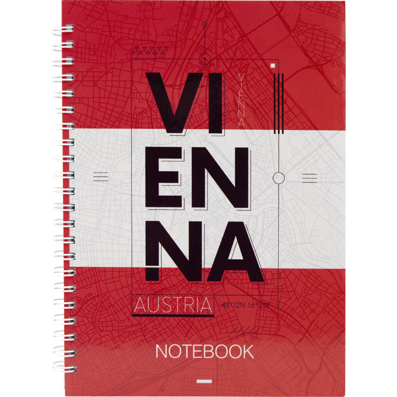 Зошит на спіралі А5, 96арк., клітинка, тверда обкладинка, Vienna Axent - фото 1