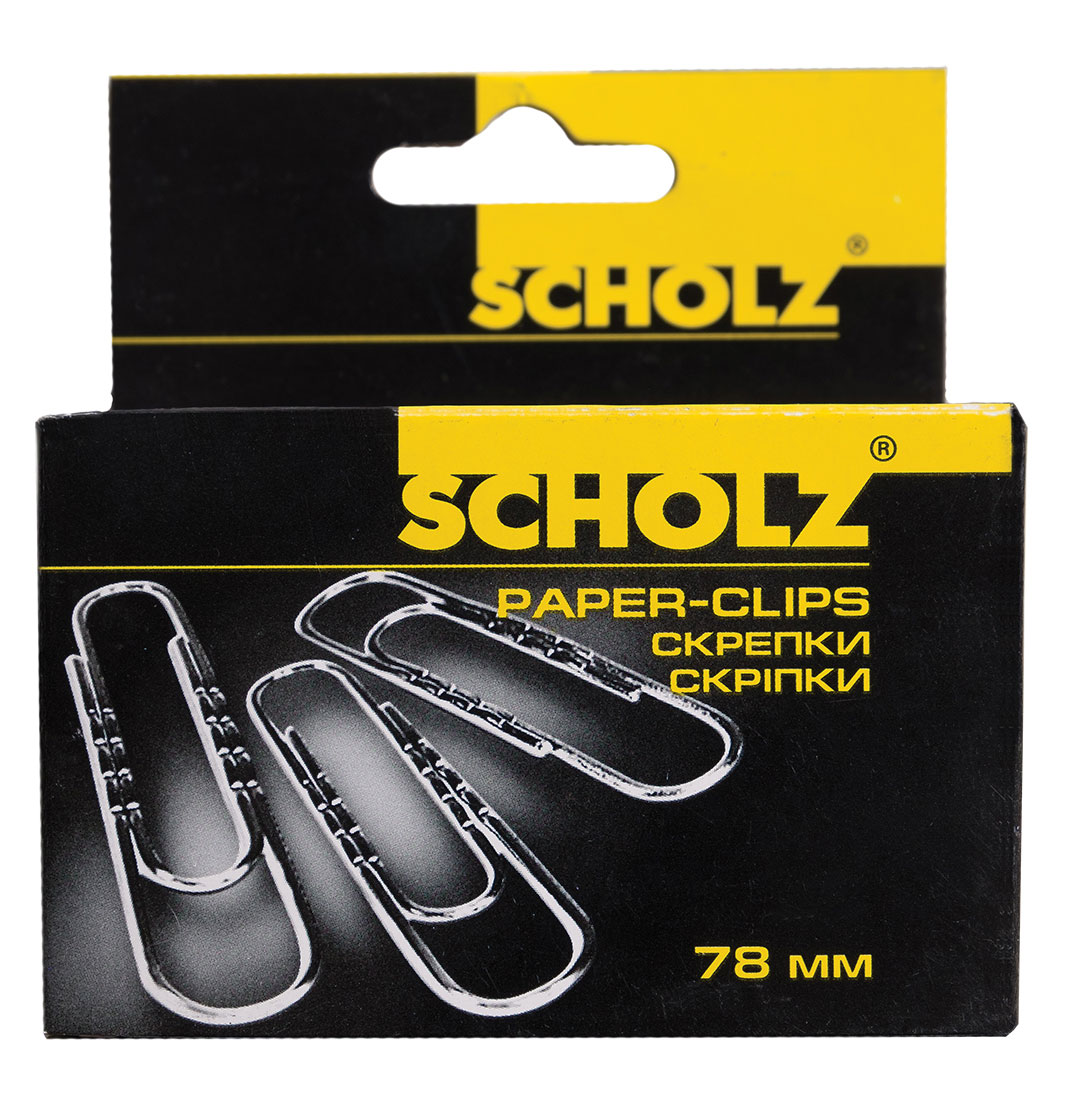 Скрепки 78мм, никель., круглые, рельефные, 50шт., картон. уп. Scholz - фото 4