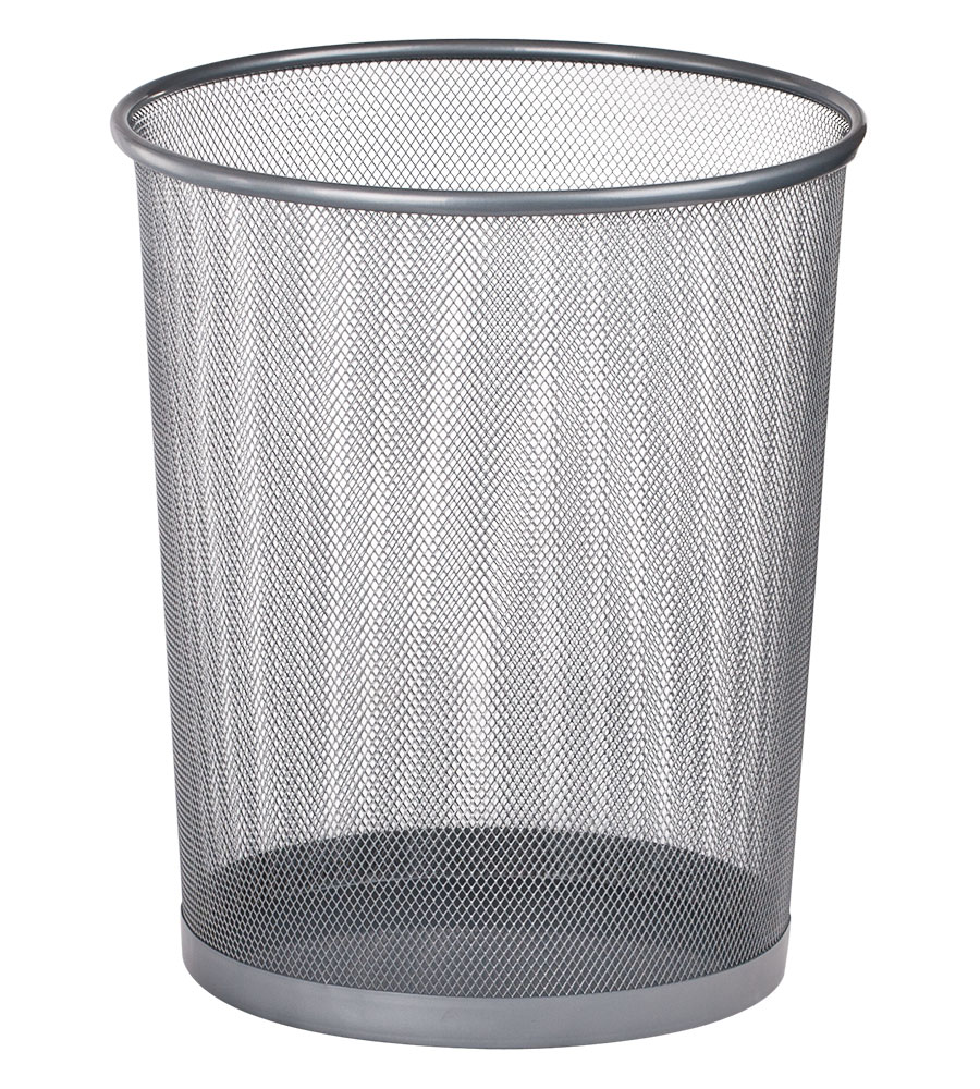Корзина для паперів 19л. (295*238*345мм.), кругла металева, срібл. BuroMax - фото 1