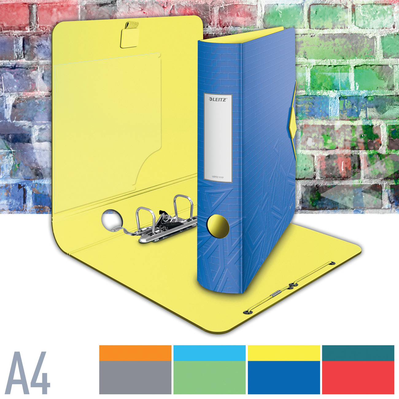 Регистратор 6.5см. А4 (PP) Active Urban Chic 180°, син. LEITZ - фото 4