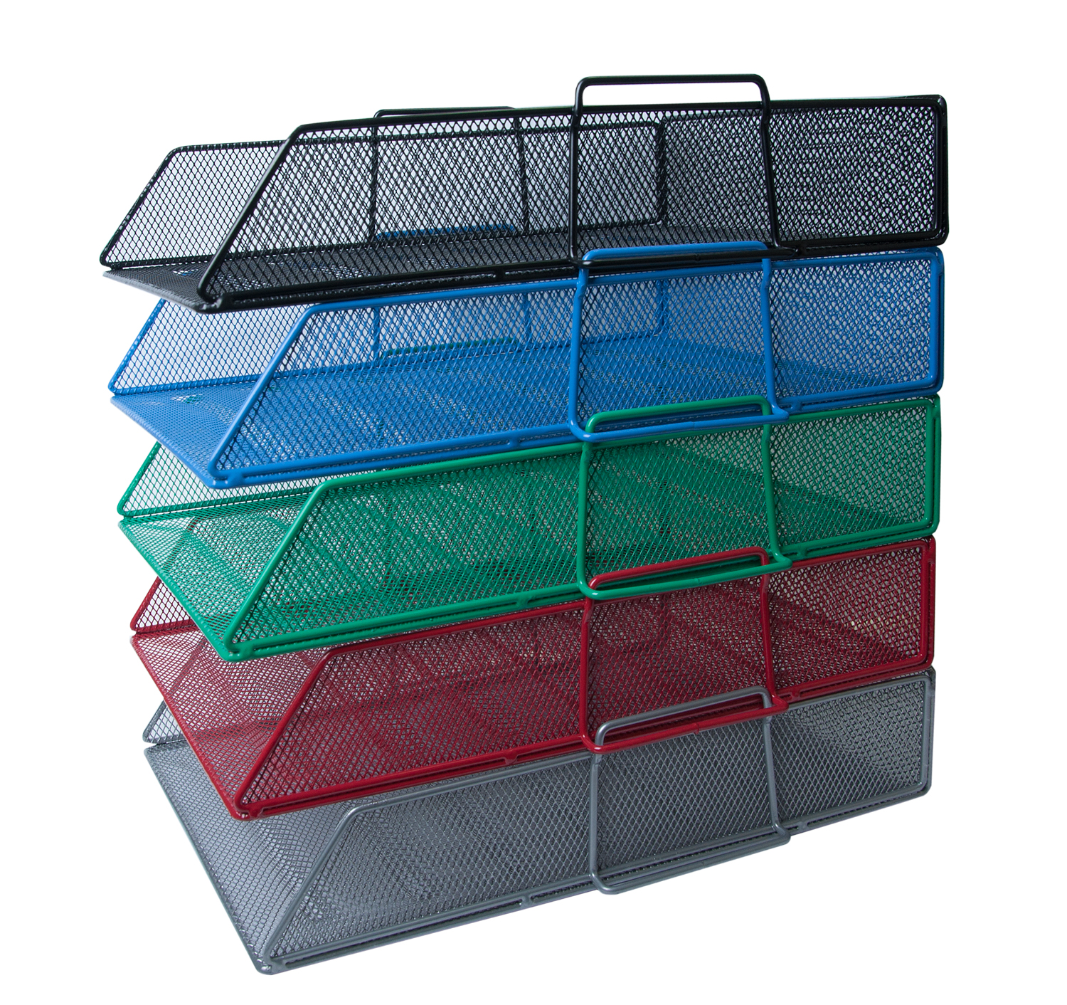 Лоток горизонтальный для бумаг, металлический, серебр. BuroMax - фото 1