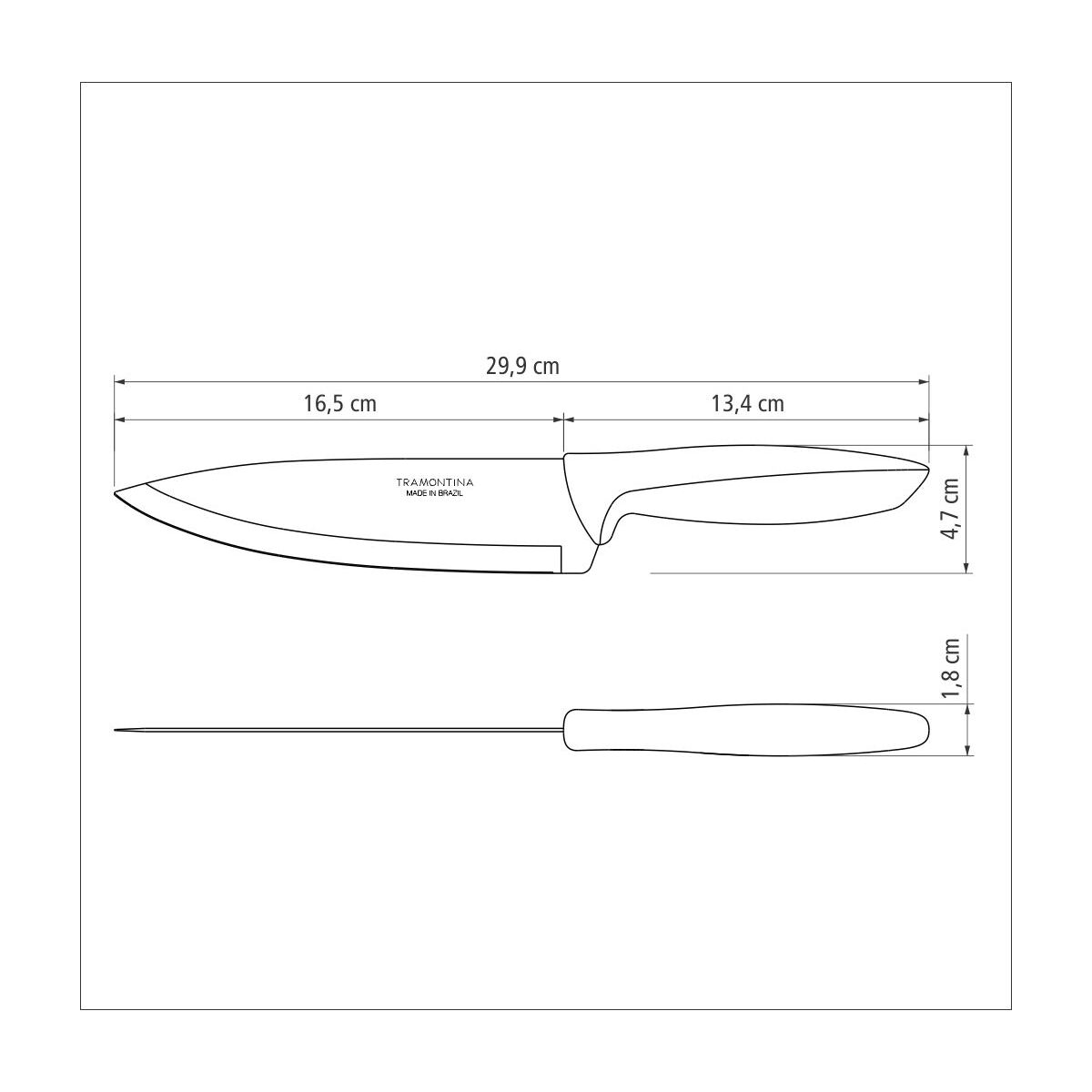 Нож универсальный PLENUS, 178мм. лезвие, нержавеющая сталь Tramontina - фото 4
