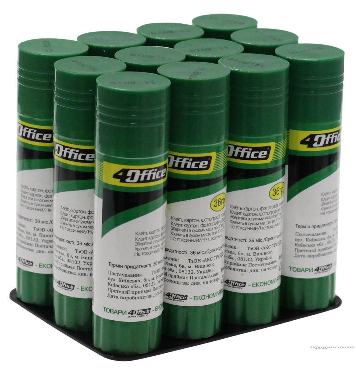 Клей-карандаш PVA, 36г. 4Office - фото 1