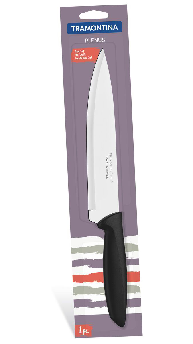 Нож универсальный PLENUS, 203мм лезвие, нержавеющая сталь, черн. Tramontina - фото 1