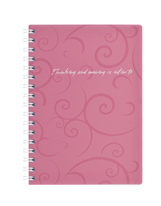 Тетрадь на спирали А6, 80л., клетка, Barocco, пластик. обложка, розов. BuroMax - фото 1