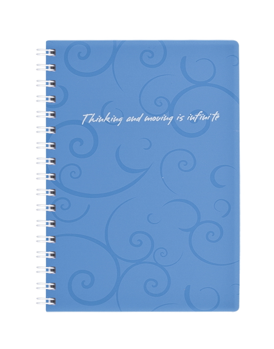 Тетрадь на спирали А6, 80л., клетка, Barocco, пластик. обложка, голуб. BuroMax - фото 2