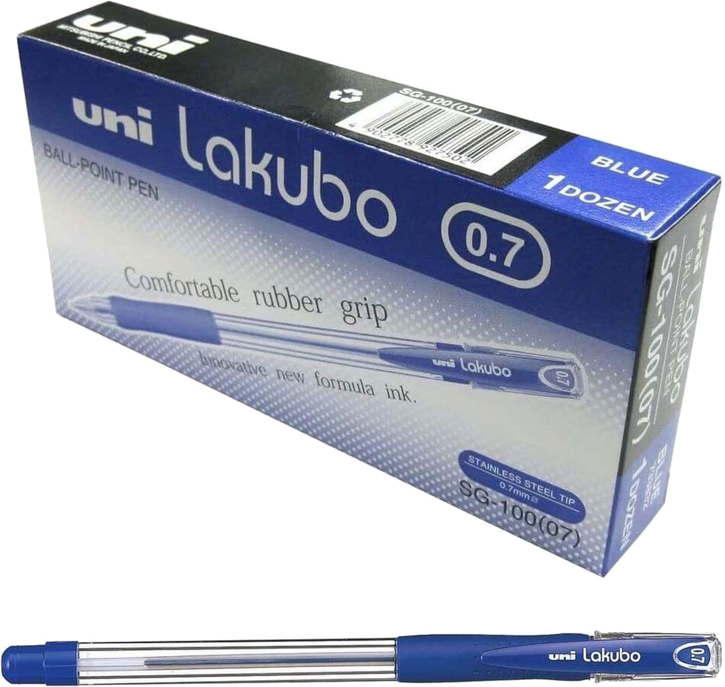 Ручка кулькова Lakubo micro 0.7мм., корпус прозор., ст. син. Uni - фото 2