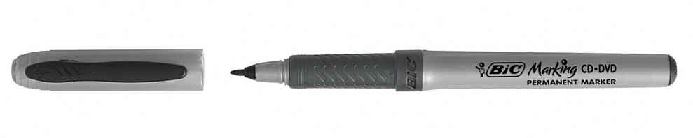 Маркер перманентний для CD/DVD, круглий наконечник 0,6мм., чорн. Bic - фото 2