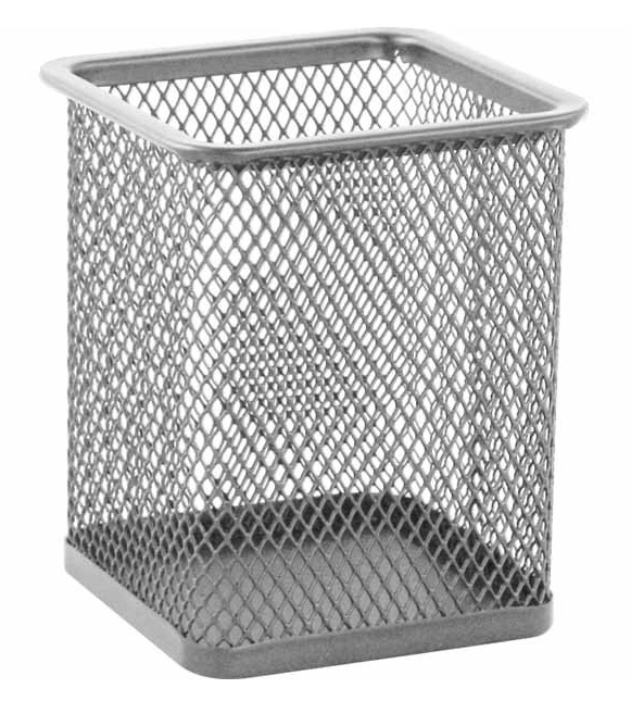 Підставка для ручок мет. перфорована квадратна, срібл. BuroMax - фото 1