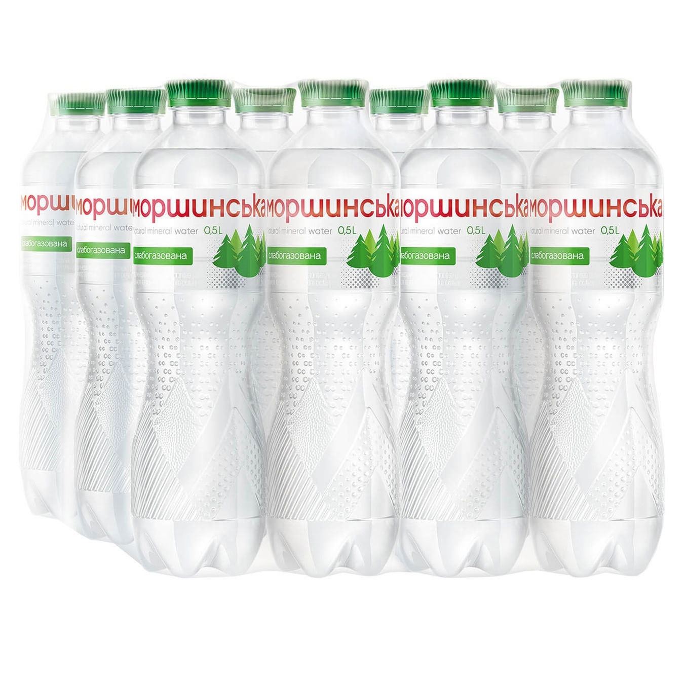 Вода мінеральна слабогазована 0,5л., 12шт/уп., пласт. пл. Моршинська - фото 1