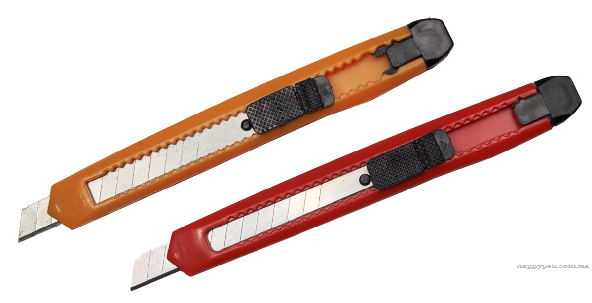 Нож канцелярский малый 9мм., пластиковый корпус 4Office - фото 1