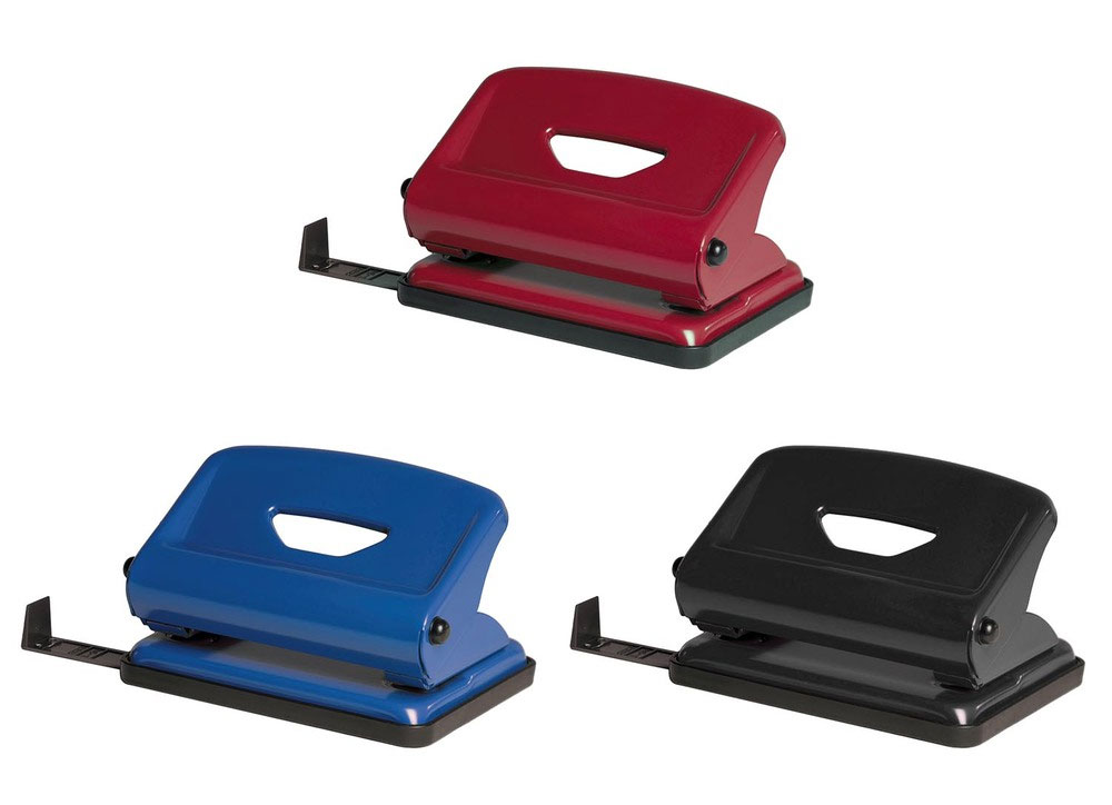Дырокол на 2 отверстия, до 16 листов (4317), металлический, красн. Scholz - фото 2