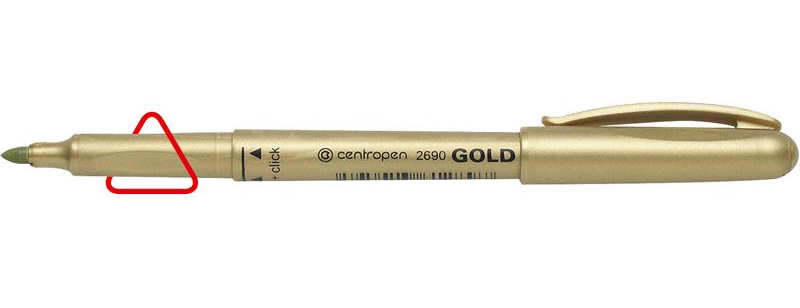 Маркер Gold 2690, круглое острие 1,5-3мм., золот. Centropen - фото 2