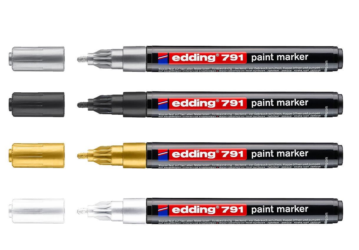 Маркер для маркування усіх поверхонь 791, круглий наконечник 1-2мм., біл. Edding - фото 1