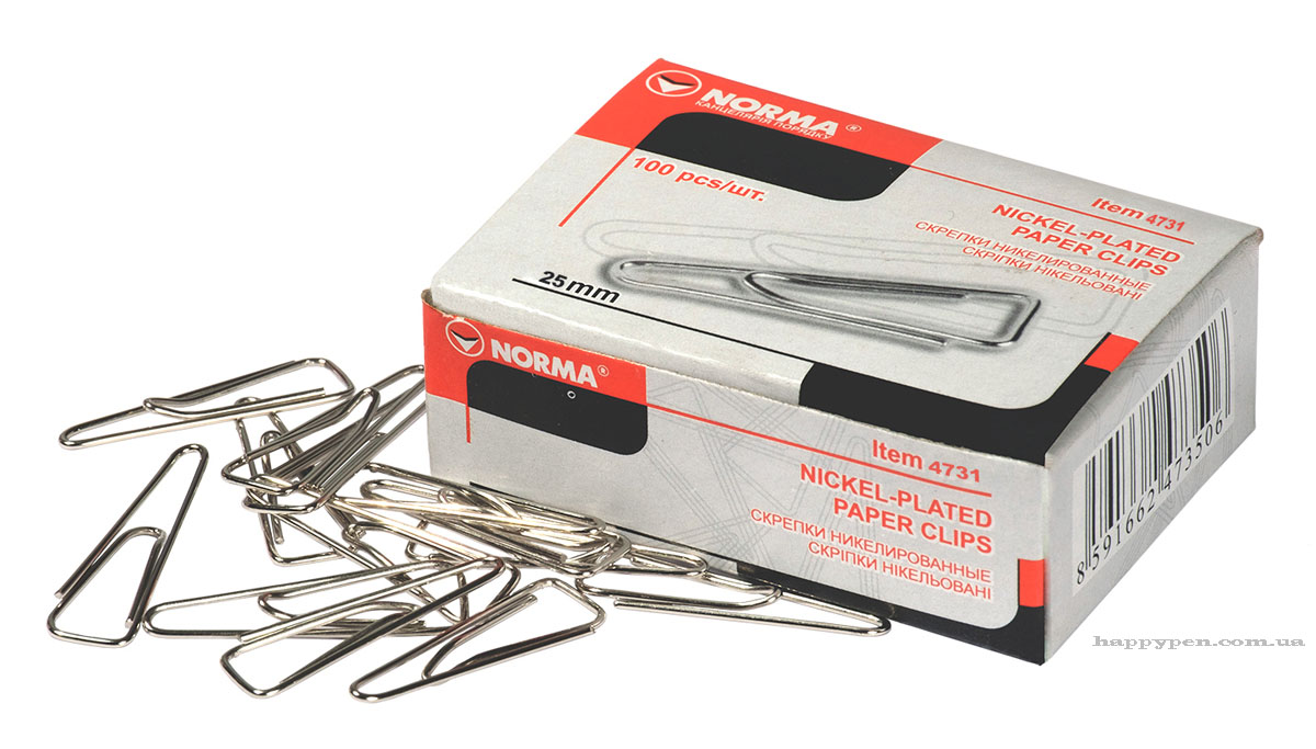 Скрепки 25мм., никель., треугольные, 100шт., картон. уп. NORMA - фото 3