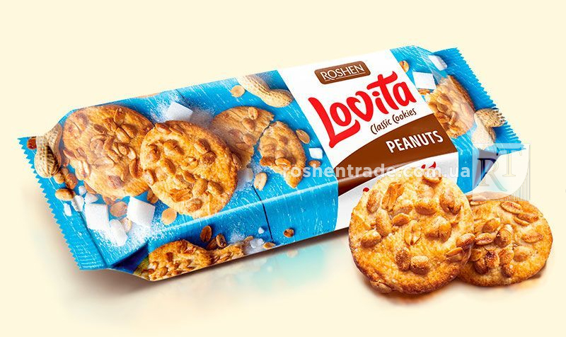 Печиво Lovita з арахісом, 150гр. Roshen - фото 1