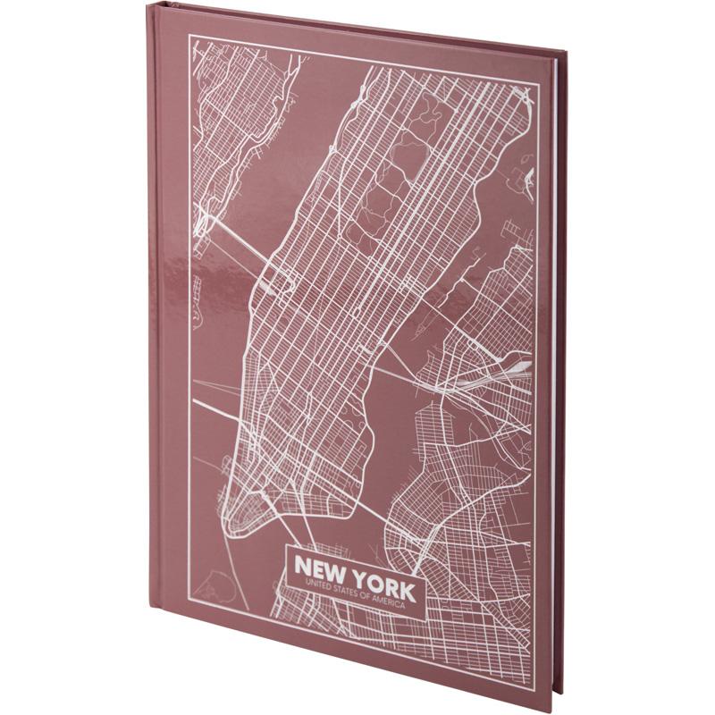Книга учета 96л. твердый переплет, офсет, серия Maps New York, клетка, коричн. Axent - фото 1