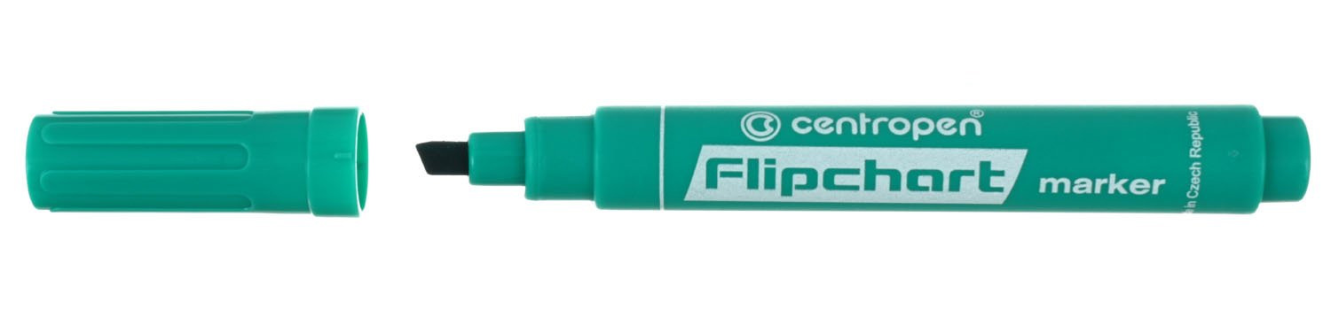Маркер для флипчарта (по бумаге) клиновидное острие 1-4,6мм. 8560, зелен. Centropen - фото 1