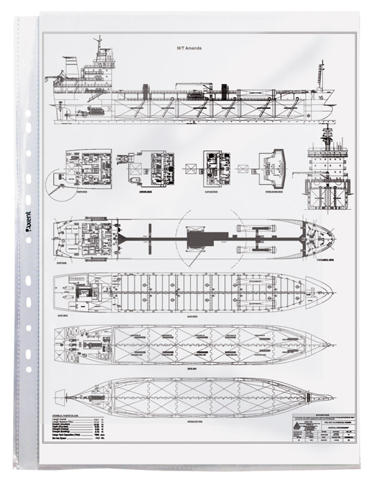 Файл глянсовий А3, 40мкм., вертикальний (перф. по довгій стор.),  верхній розріз, 100шт/уп.  Axent - фото 1