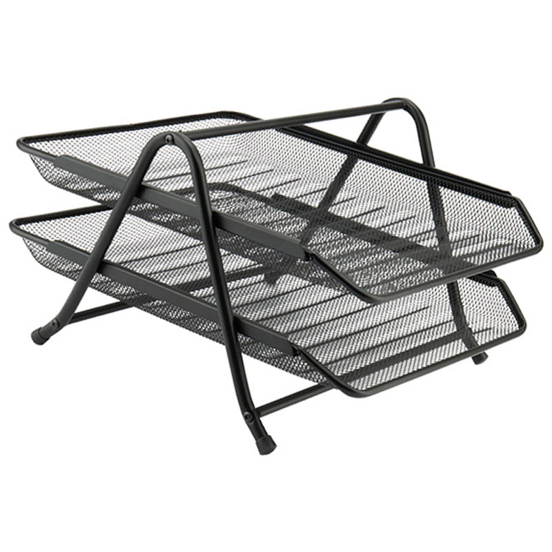 Лоток горизонтальный 2 в 1 металлический, черн. Axent - фото 1