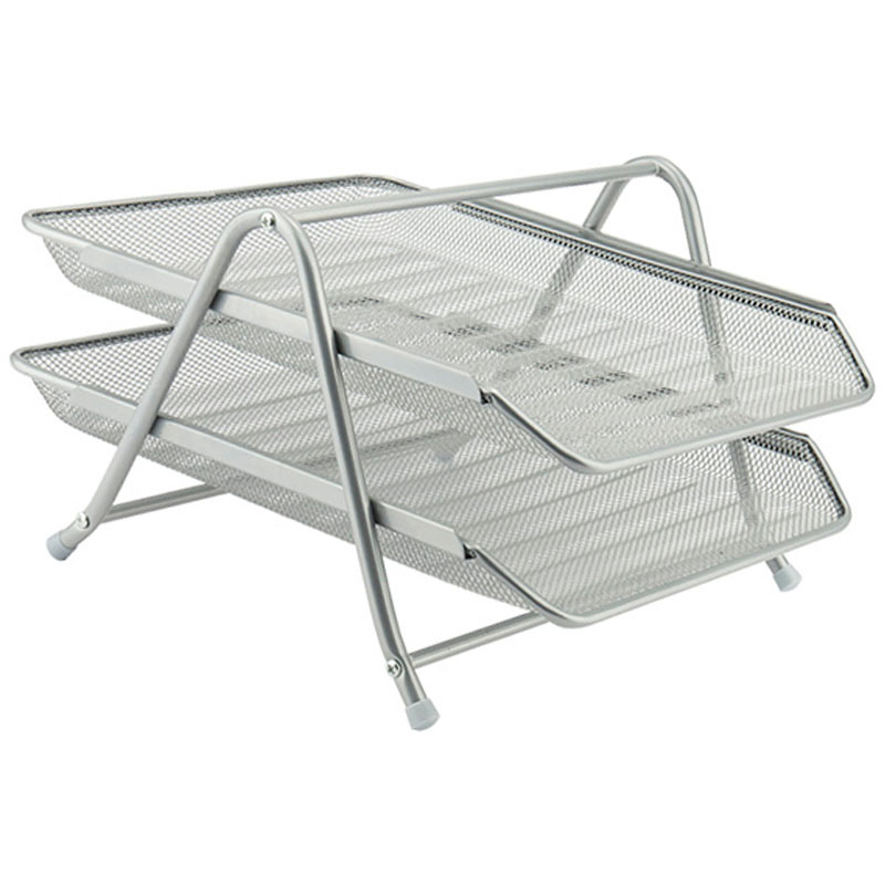 Лоток горизонтальний 2 в 1 металевий, срібл. Axent - фото 2