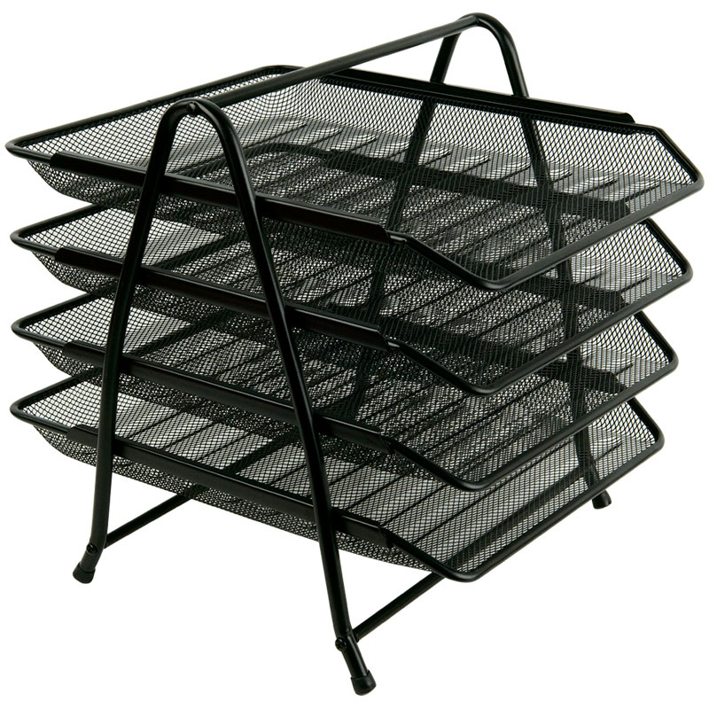 Лоток горизонтальний 4 в 1 металевий, чорн. Axent - фото 2