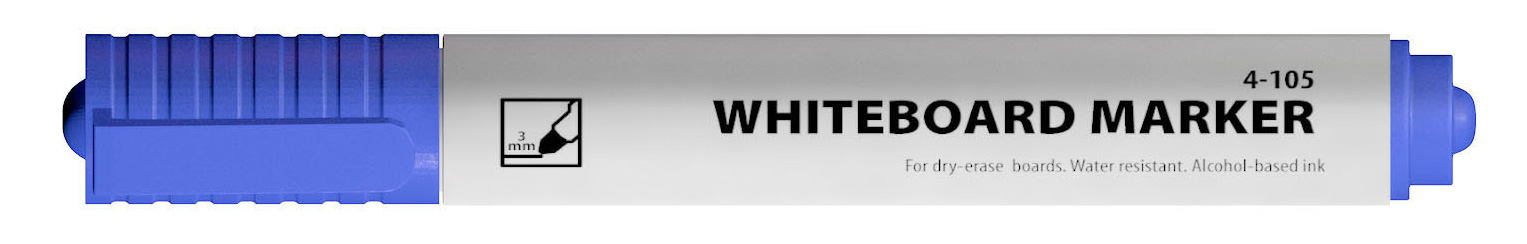 Маркер для досок круглое острие 1-2,5мм., син. 4Office - фото 1