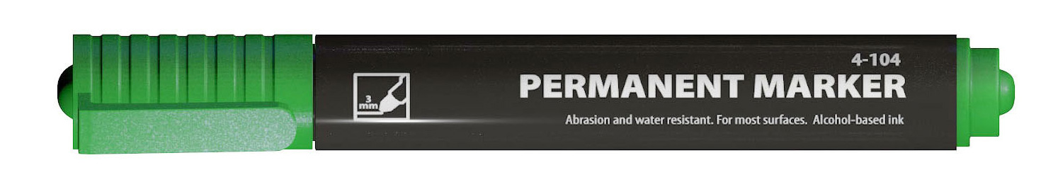 Маркер перманентний, круглий наконечник, 1-2мм., зелен. 4Office - фото 2