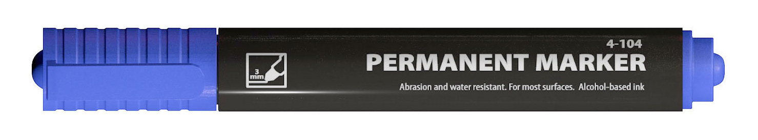 Маркер перманентный, круглое острие 1-2,5мм., син. 4Office - фото 2