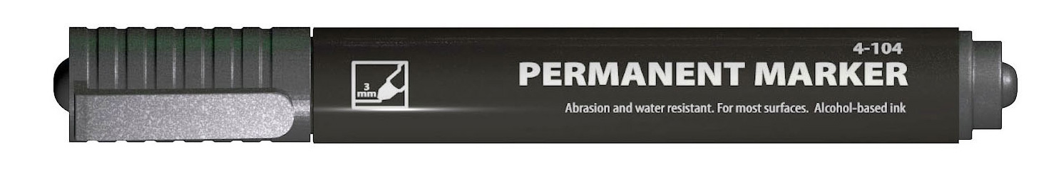 Маркер перманентний, круглий наконечник, 1-2,5мм., чорн. 4Office - фото 2