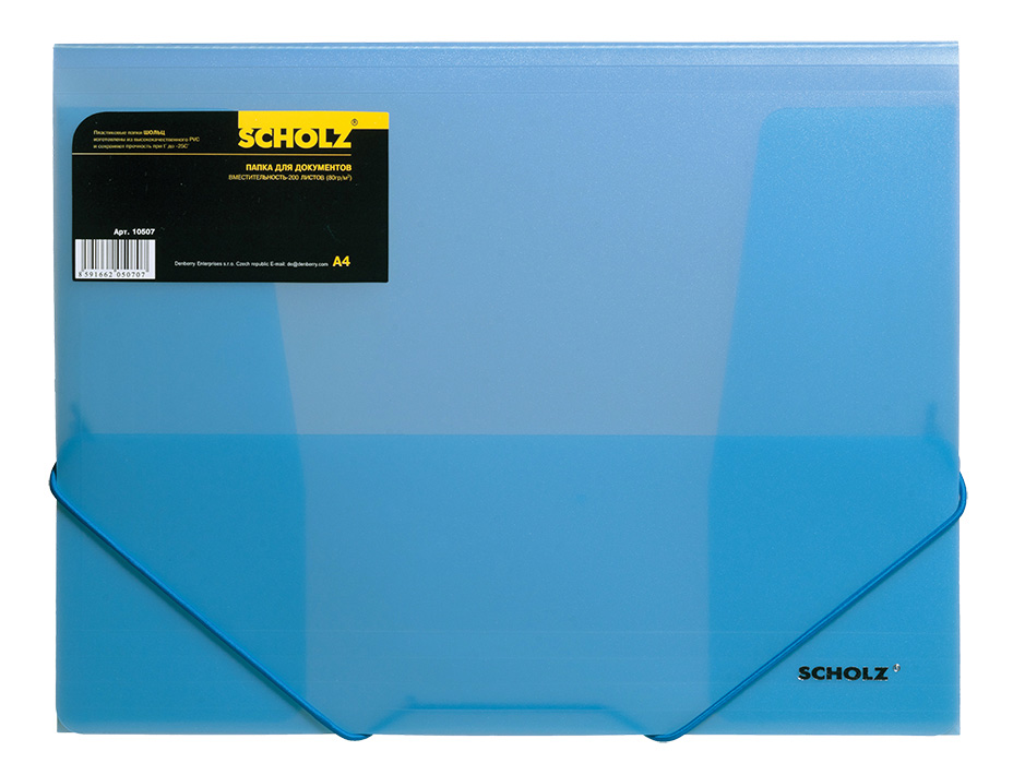 Папка на резинках А4, пластик прозр., ассорт. Scholz - фото 2
