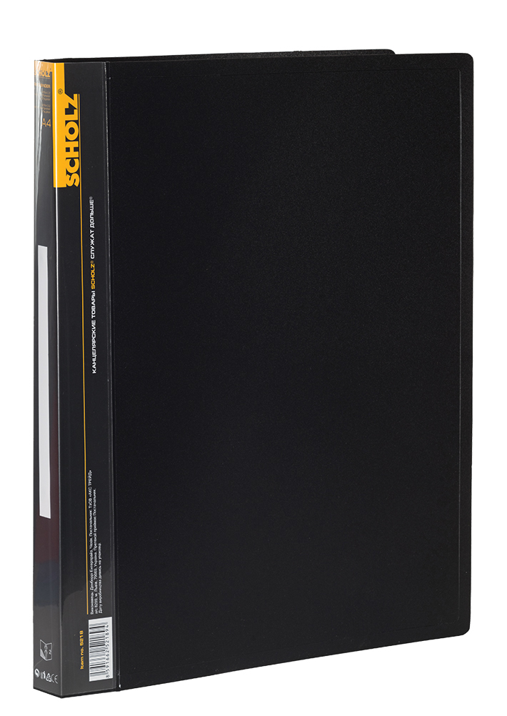 Папка А4, 2 кільця, 25мм., пластик, внутрішня кишеня, чорн. Scholz - фото 1