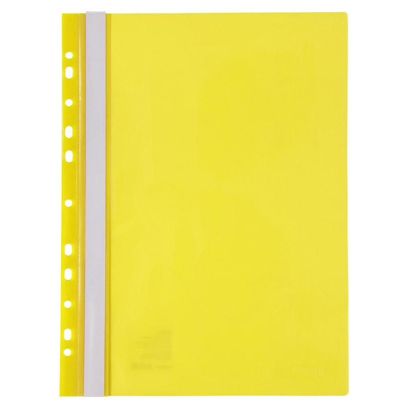 Швидкозшивач з прозорим верхом і перфорацією, А4, жовт. Axent - фото 1