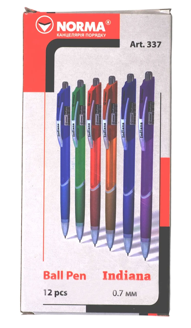 Ручка шариковая автоматическая Indiana, корпус ассорт., стержень син. NORMA - фото 1