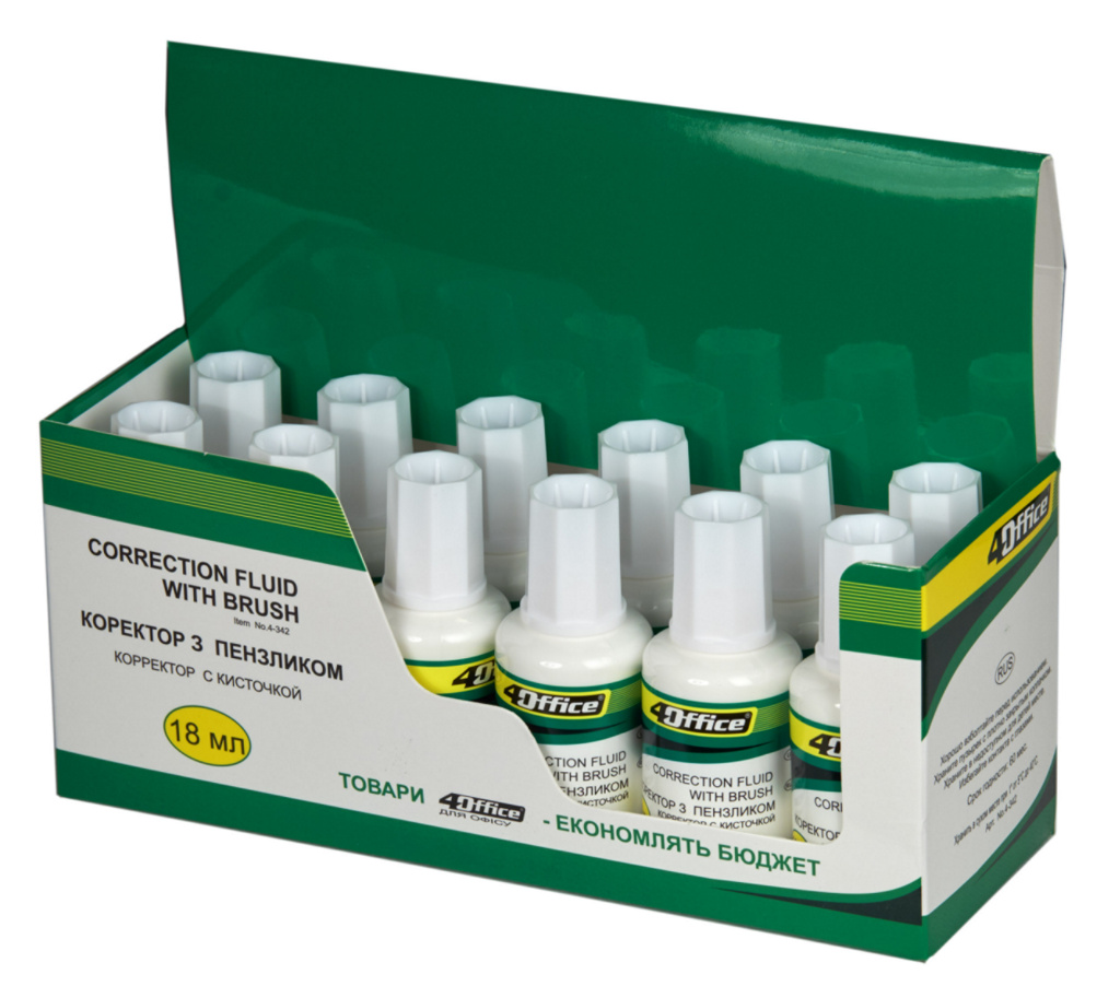 Коректор 18мл., з пензликом, на спиртовій основі 4Office - фото 4