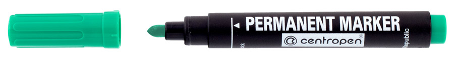 Маркер перманентний, круглий наконечник, 2,5мм., зелен. Centropen - фото 1