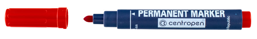 Маркер перманентный, круглое острие 2,5мм., Dry Safe 8510, красн. Centropen - фото 1